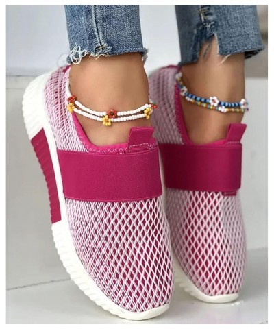 Women Slip on Sneakers Womens Sneakers Sandals Stiletto Mesh Round Toe Casual Elastic Fashion Sneakers Hot Pink $16.92 Athlet...