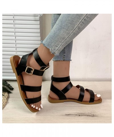 Summer Women Ladies Fashion Casual Flats Knee High Boots Retro Shoes Sandals Z 01-black $22.67 Outdoor Shoes