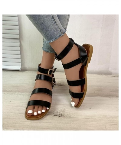 Summer Women Ladies Fashion Casual Flats Knee High Boots Retro Shoes Sandals Z 01-black $22.67 Outdoor Shoes