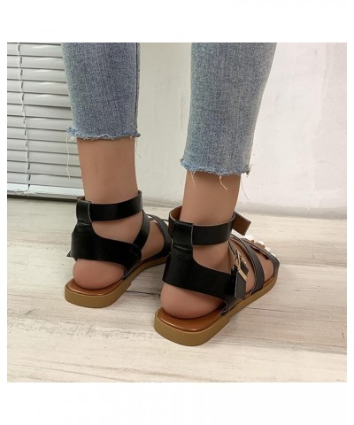 Summer Women Ladies Fashion Casual Flats Knee High Boots Retro Shoes Sandals Z 01-black $22.67 Outdoor Shoes