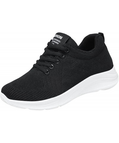 High Heeld Wedge Sneakers for Women Ladies Hidden Sneakers Lace Up Shoes, Slip-On Summer Trainers Black $14.32 Athletic Shoes