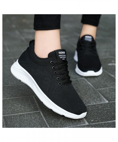 High Heeld Wedge Sneakers for Women Ladies Hidden Sneakers Lace Up Shoes, Slip-On Summer Trainers Black $14.32 Athletic Shoes