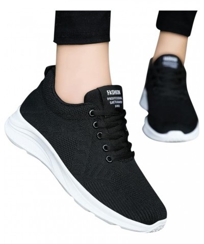 High Heeld Wedge Sneakers for Women Ladies Hidden Sneakers Lace Up Shoes, Slip-On Summer Trainers Black $14.32 Athletic Shoes