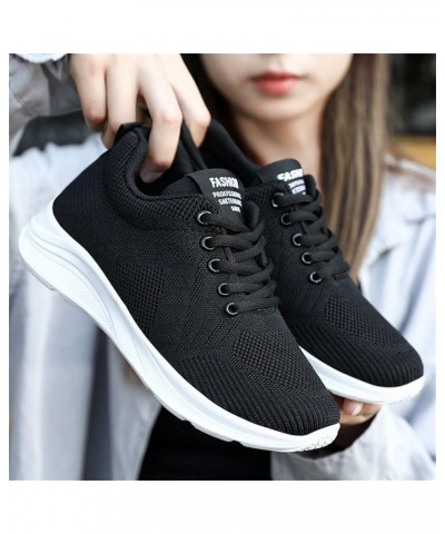 High Heeld Wedge Sneakers for Women Ladies Hidden Sneakers Lace Up Shoes, Slip-On Summer Trainers Black $14.32 Athletic Shoes