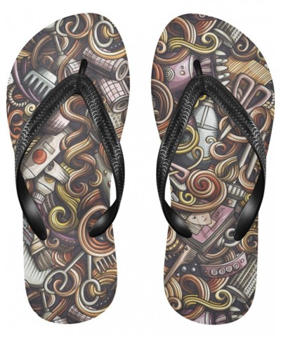 Hair Salon Cute Doodles Flip Flop Sandal Men's and Women's Summer Sandal | Beach & Water Shoes（148） $12.41 Sandals