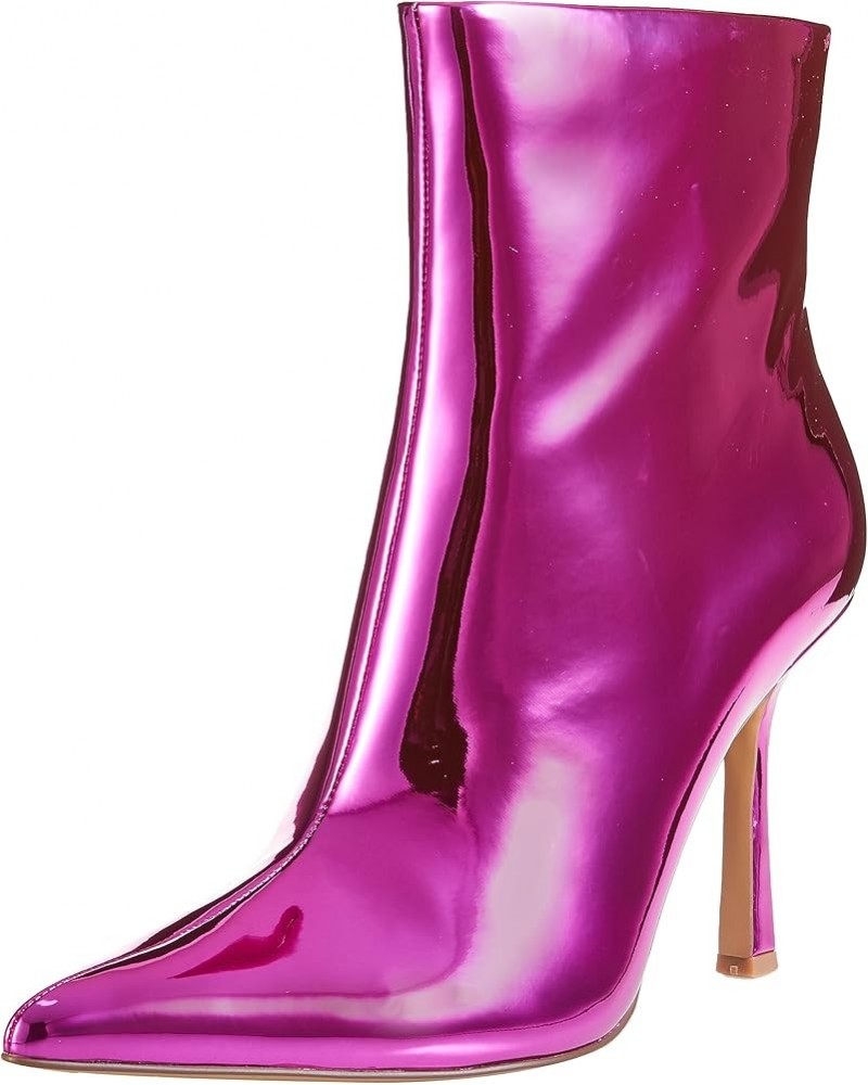 Women's Gail Heeled Ankle Bootie Hot Pink Mirror $36.49 Boots