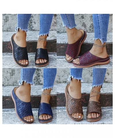 Sandals Women Summer Fashion Hollow-Out Flip Flops Arch Support Slippers Beach Roman Open Toe Orthopedic Sandal T brown $10.2...