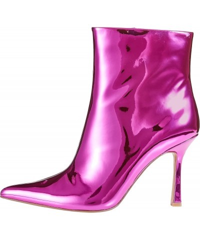 Women's Gail Heeled Ankle Bootie Hot Pink Mirror $36.49 Boots