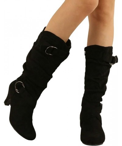 Women's Fashion Rhinestone Suede Cotton Boots Plus Velvet Warm Zipper Snow Boots Z 14-black $21.33 Boots