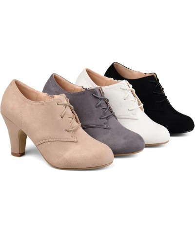 Womens Leona Booties with Round-Toe and Lace-Up Detail Grey $20.68 Boots