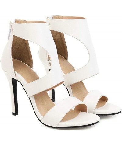 Women's Stiletto High Heel Ankle Strap Open Toe Dress Sandals White $23.09 Sandals