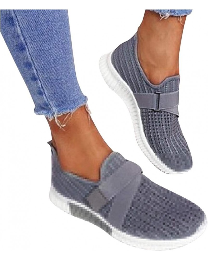 Sneakers for Women Walking Shoes Sneakers for Women Dressy Women's Fashion Casual Crystal Bling Slip On Sport Shoes Grey $13....