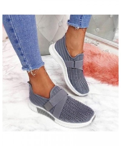 Sneakers for Women Walking Shoes Sneakers for Women Dressy Women's Fashion Casual Crystal Bling Slip On Sport Shoes Grey $13....