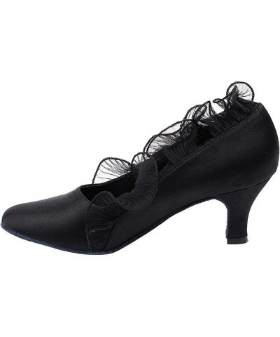 Women Ballroom Dance Shoes Tango Wedding Party Salsa Shoe Sera5517EB Comfortable Dance Shoes [Bundle of 5] Black Satin $44.19...