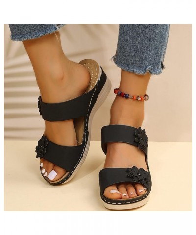 Women's Summer Sandals Casual Bohemia Gladiator Wedge Shoes Comfortable Outdoor Platform Sandals Flower Comfy Beach Casual Sa...