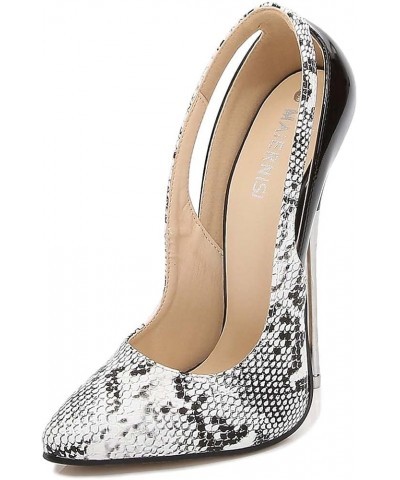 Pointed Thin Heel Sequin high-Heeled Shoes White 45 $29.66 Pumps