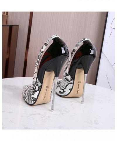 Pointed Thin Heel Sequin high-Heeled Shoes White 45 $29.66 Pumps