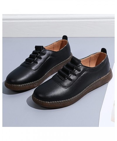 Canvas Low Top Sneakers, Ladies Fashion Solid Color Hollow Out Pumps Retro Flat Lace Up Casual Shoes Z 02-black $17.25 Athlet...