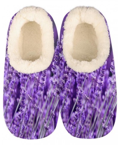 Purple Lavender Slippers for Women Men Lavender Flower Indoor Non-Slip Slippers Socks Warm Comfy Soft House Slippers Bedroom ...