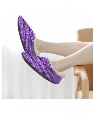 Purple Lavender Slippers for Women Men Lavender Flower Indoor Non-Slip Slippers Socks Warm Comfy Soft House Slippers Bedroom ...