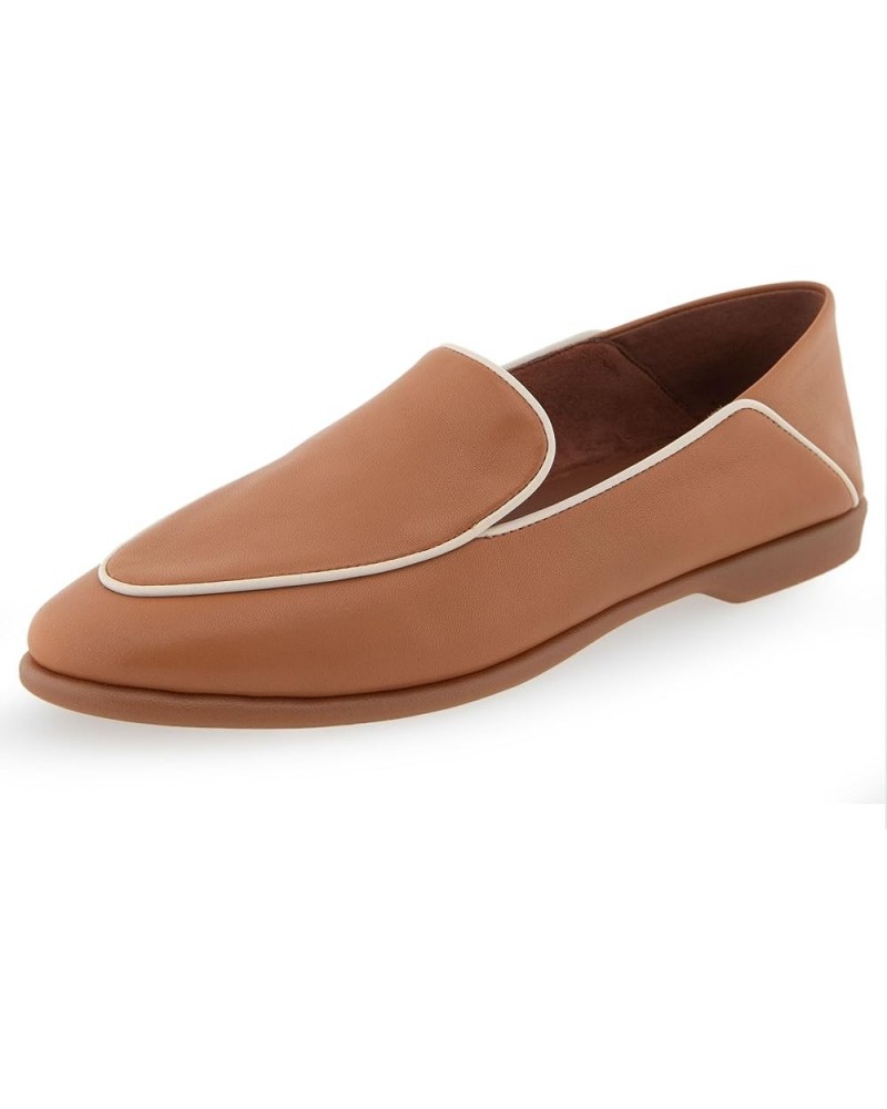 Women's Bay Loafer Flat Tan Leather $41.60 Loafers & Slip-Ons