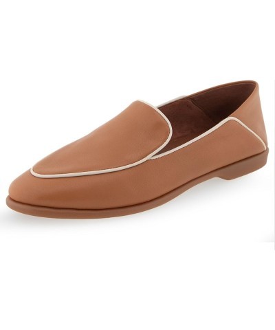 Women's Bay Loafer Flat Tan Leather $41.60 Loafers & Slip-Ons