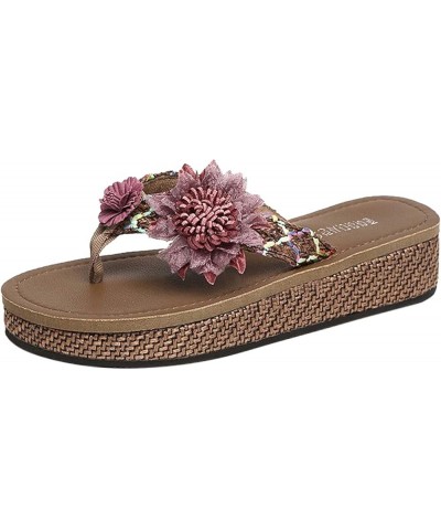 Breathable Open Toe Sandals for Women Breathable Weave Flowers Flat Slippers Beach Slip-On Shoes Summer Women's Slipper (Blac...