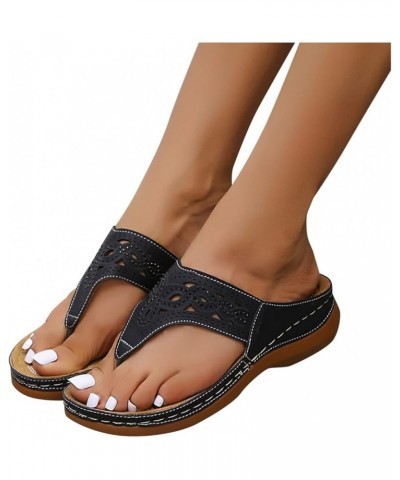 Women's Wide Width Sandals Orthopedic Sandals Adjustable Womens Sandals Black Womens Sandals Size 5 Comfortable Sandals for W...