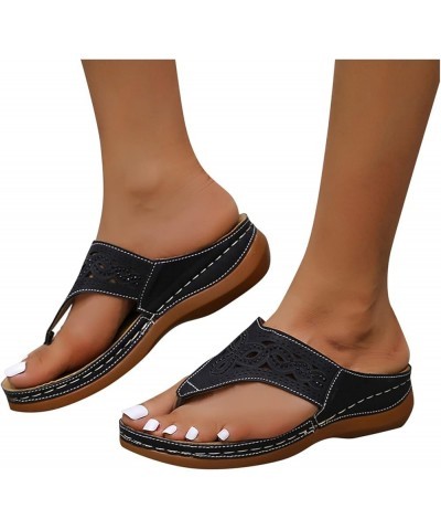 Women's Wide Width Sandals Orthopedic Sandals Adjustable Womens Sandals Black Womens Sandals Size 5 Comfortable Sandals for W...