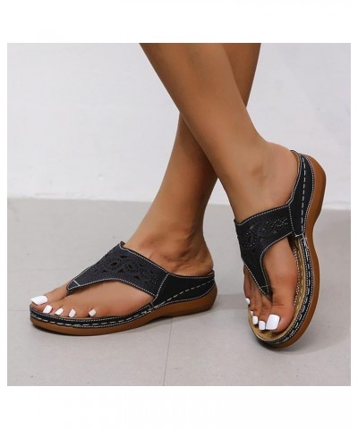 Women's Wide Width Sandals Orthopedic Sandals Adjustable Womens Sandals Black Womens Sandals Size 5 Comfortable Sandals for W...