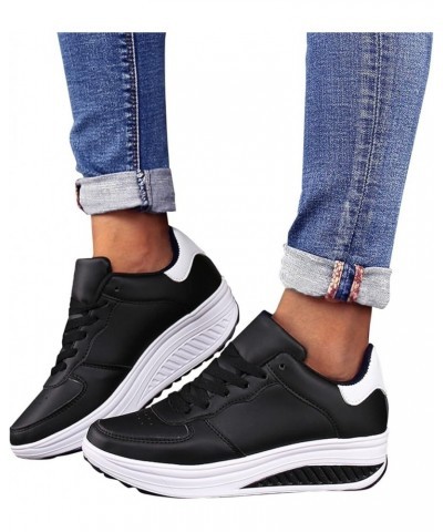 Womens Outdoor Mesh Lace-Up Sports Shoes Runing Breathable Shoes Sneakers Z-03 Black $20.91 Athletic Shoes