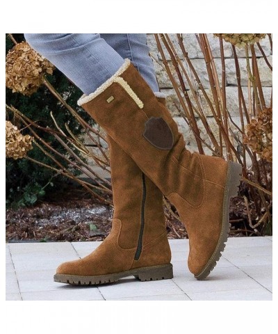 Womens Size 11 Slip on Snow Boots Womens Winter Boots Women Winter Snow Boots Low Heel Above Knee High Winter Boots for Women...