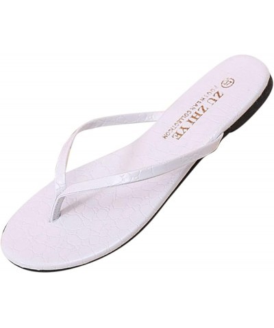 Slippers Thong Pattern Flat Fashion Summer And Flip-Flops Seaside Simple Spring Women's slipper Women Sneakers White $9.72 Sa...