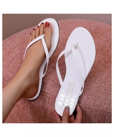 Slippers Thong Pattern Flat Fashion Summer And Flip-Flops Seaside Simple Spring Women's slipper Women Sneakers White $9.72 Sa...