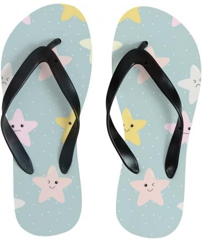 Women's Slim Flip Flops Summer Beach Slipper Casual Flat Slides Tongs Scandals Hand Painted Palm Tree Seamless Cute Stars $9....