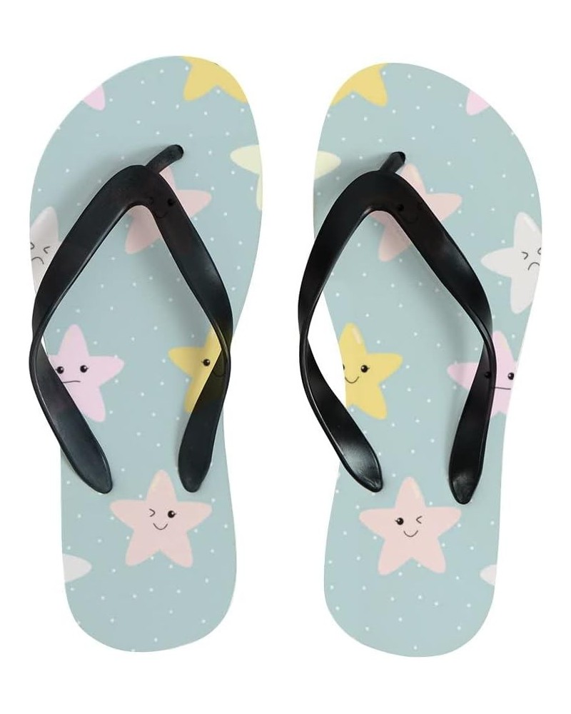 Women's Slim Flip Flops Summer Beach Slipper Casual Flat Slides Tongs Scandals Hand Painted Palm Tree Seamless Cute Stars $9....