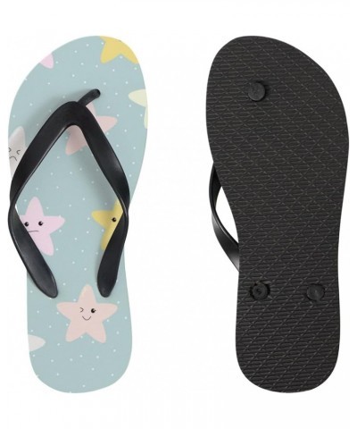 Women's Slim Flip Flops Summer Beach Slipper Casual Flat Slides Tongs Scandals Hand Painted Palm Tree Seamless Cute Stars $9....