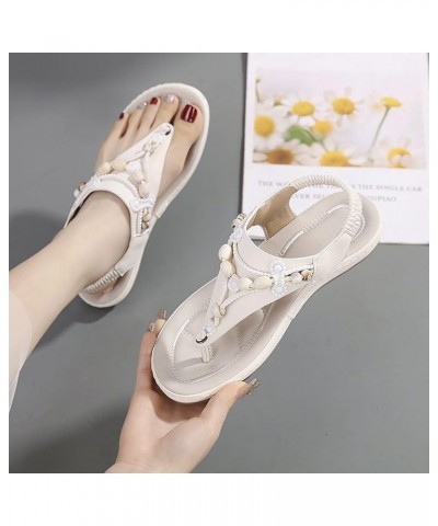 Report Sandals for Women Summer Fashion Women Casual Open Toe Flat Rhinestone Soft Bottom Breathable Elastic Band Shoes Sanda...