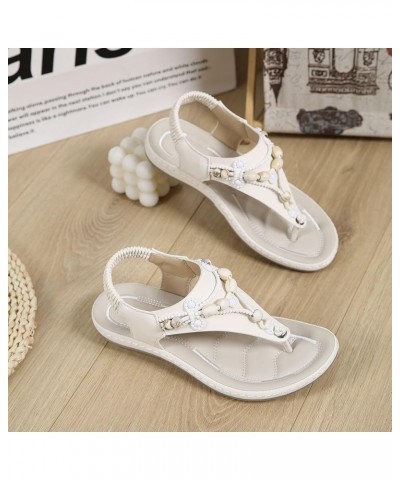 Report Sandals for Women Summer Fashion Women Casual Open Toe Flat Rhinestone Soft Bottom Breathable Elastic Band Shoes Sanda...