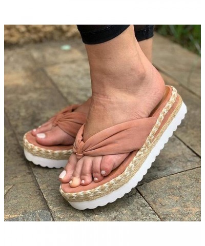 Hiking Sandals Flatshare Flip Flops For Women Recovery Slides Platforms Sex Wedge Rose Gold Heeled Sandals For Women D Pink $...