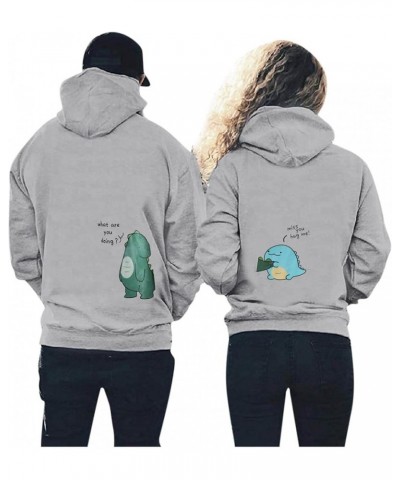 Couple Matching Outfits Oversized Hoodie Pullover for Lovers Newlywed Tracksuit Cute Couple Gifts Men Gray $16.01 Athletic Shoes