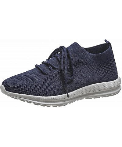 Sneakers for Women Walking Shoes Comfortable Walking Running Shoes Athletic Non Slip Tennis Fashion Sneaker S5-navy $7.60 Ath...