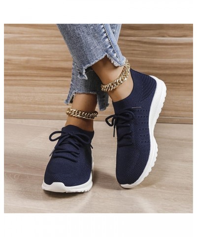 Sneakers for Women Walking Shoes Comfortable Walking Running Shoes Athletic Non Slip Tennis Fashion Sneaker S5-navy $7.60 Ath...