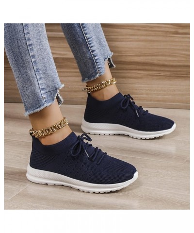 Sneakers for Women Walking Shoes Comfortable Walking Running Shoes Athletic Non Slip Tennis Fashion Sneaker S5-navy $7.60 Ath...