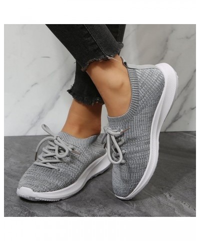 Slip-on Shoes for Women Summer Wedge Sport Casual Mesh Slip On Leisure Sneakers Z 13-grey $22.04 Athletic Shoes