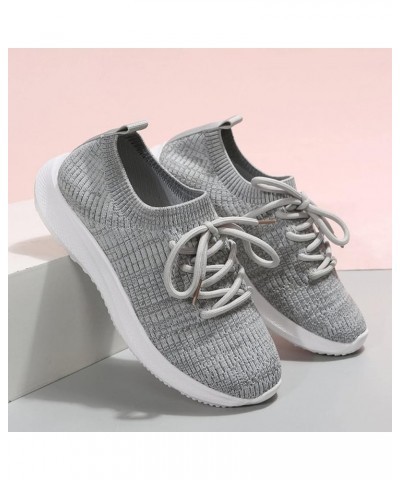 Slip-on Shoes for Women Summer Wedge Sport Casual Mesh Slip On Leisure Sneakers Z 13-grey $22.04 Athletic Shoes