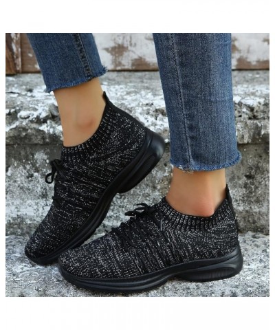 Women Casual Shoes Sport Shoes Mesh Running Shoes Ladies Knit Detail Walking Shoes Womens Fashion Sneaker Black $14.34 Athlet...