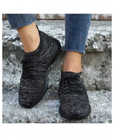 Women Casual Shoes Sport Shoes Mesh Running Shoes Ladies Knit Detail Walking Shoes Womens Fashion Sneaker Black $14.34 Athlet...