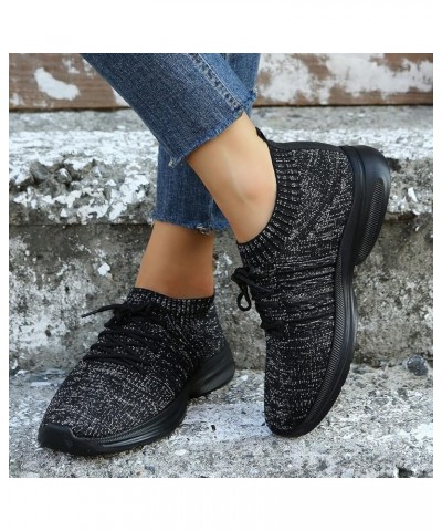 Women Casual Shoes Sport Shoes Mesh Running Shoes Ladies Knit Detail Walking Shoes Womens Fashion Sneaker Black $14.34 Athlet...