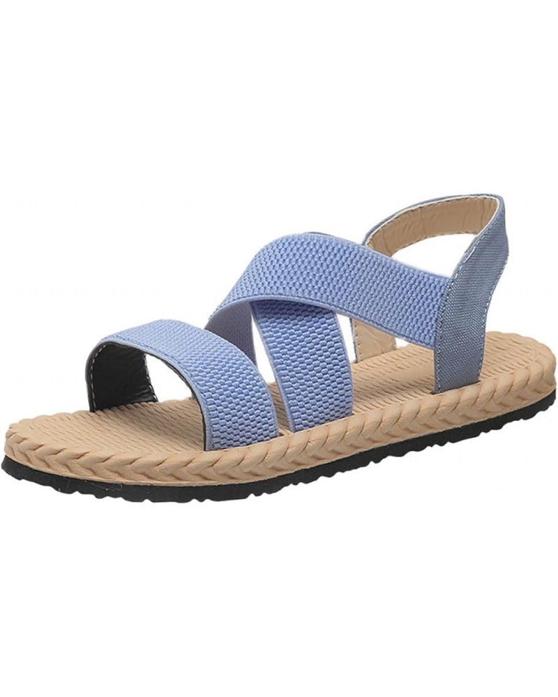 Cute Sandals For Women Strap Grass Woven Hemp Rope Flat Bottomed Roman Shoes Beach Soft Sole Sandals Flats Shoe Daily L-787 L...